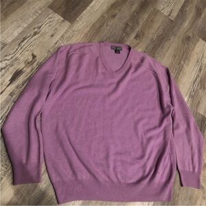 Daniel Cremieux Purple 100% Cashmere V-Neck Sweater